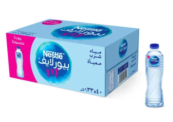 عرض مياه نستله بيور لايف 8 كرتون + 2 كرتون مجانًا – 200 مل × 48 عبوة – متجر أكويا للمياه في الرياض